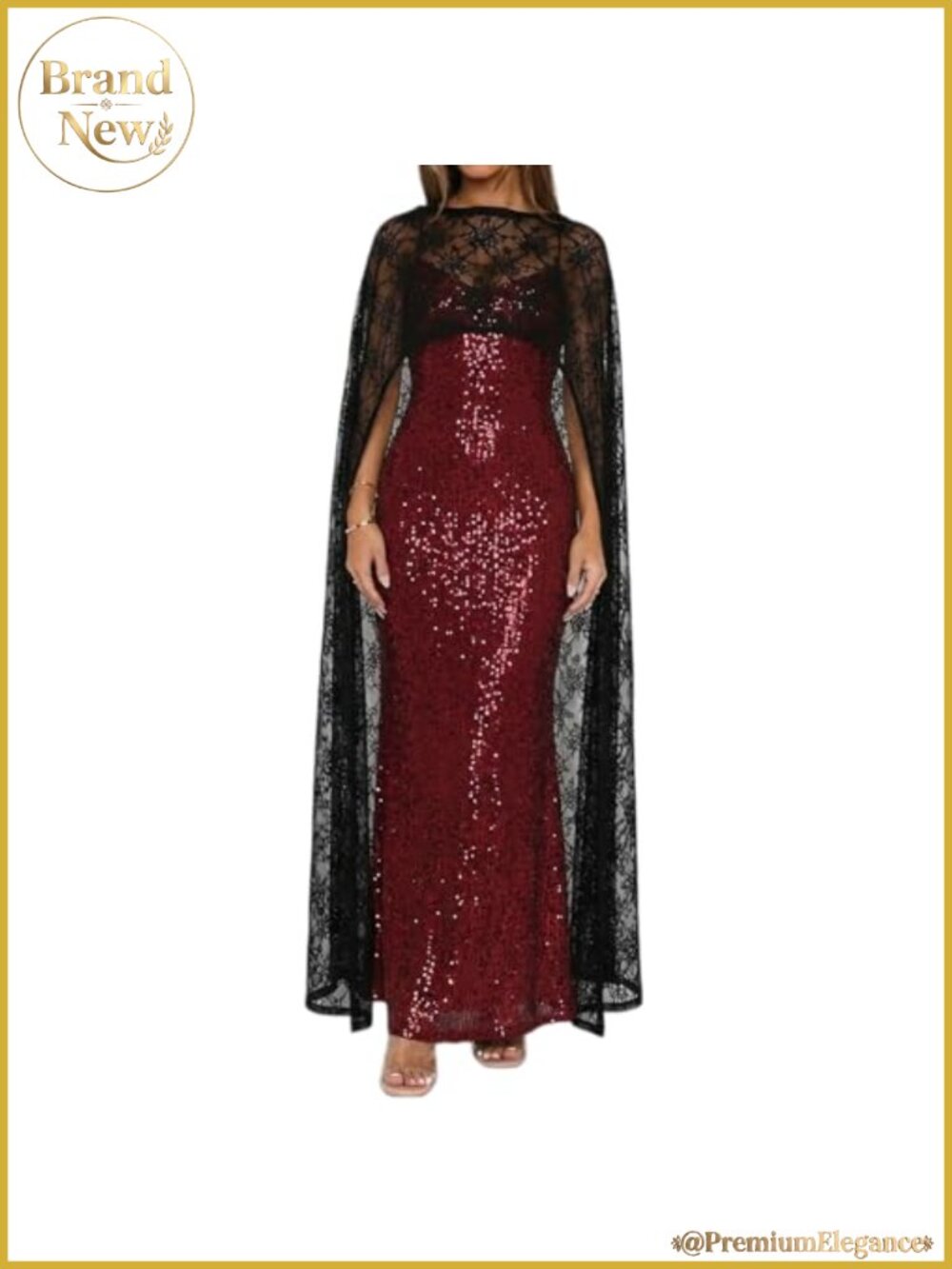 Lace Sheer Cape Long Poncho Top Evening Shawl Wrap Dress Cover Up